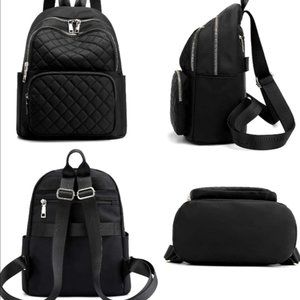 Backpack for Women, Nylon Travel Backpack Purse Black Shoulder Bag Small Casual